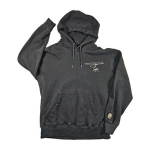 J.Crew x Peanuts Snoopy Surf Hoodie Mens Medium Black Woodstock Patch USA Made